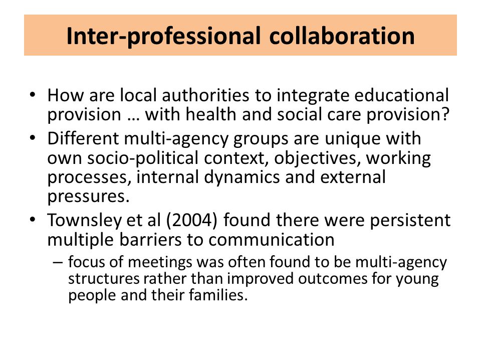Improving Inter-professional Collaborations: Multi-Agency Working for Children's Wellbeing (Improvin